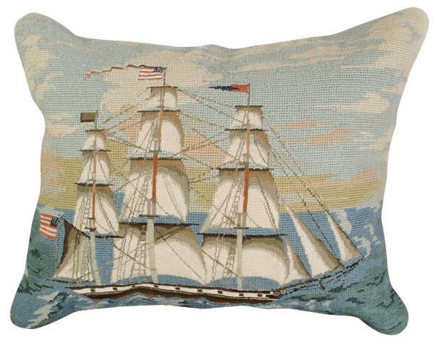 Ship At Full Mast Wool Pillow