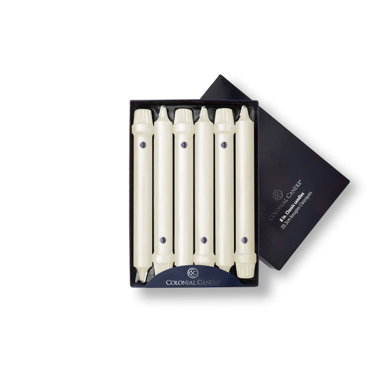 Colonial Candle Ivory Taper Candles – 8" Set of Two