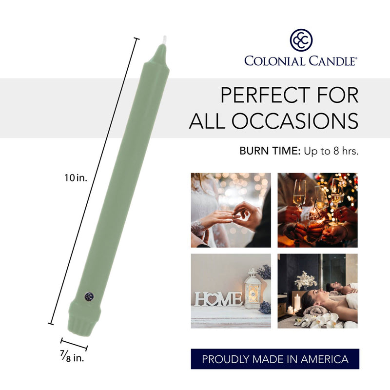 Colonial Candle Colonial Green Taper Candles – 8" Set of Two