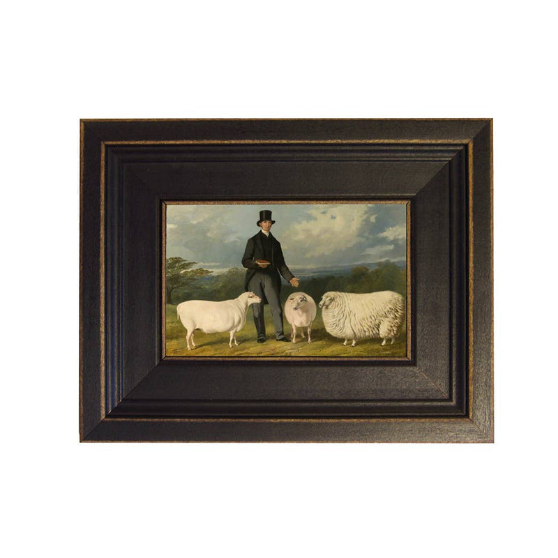 Three Sheep Vintage Painting Print on Canvas