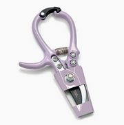 Purple garden shears on a white background