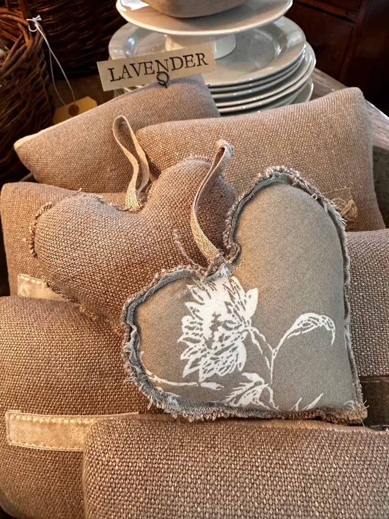 Linen Lavender Heart Sachets – Artisan Made in New England