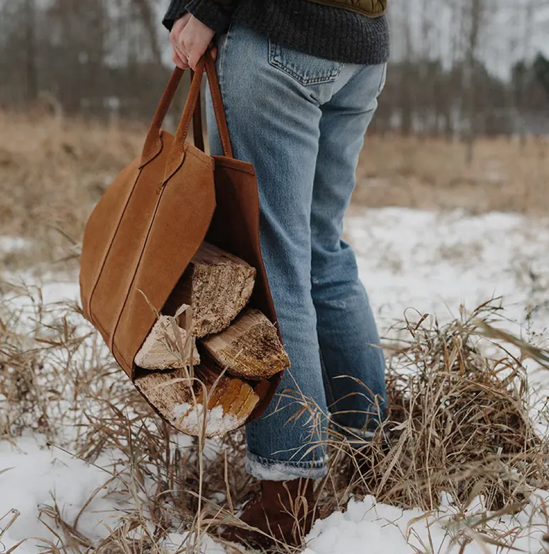 Suede Log Carrier - Made in New England