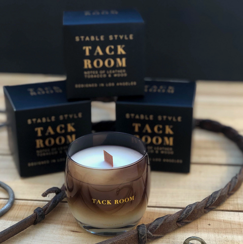 Tack Room Candle - Scent of Leather, Tobacco, and Wood