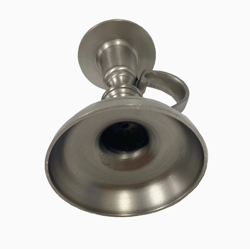 Pewter-plated brass candle holder