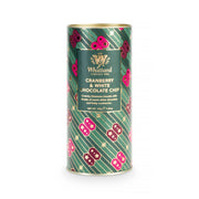 Whittard cranberry and white chocolate chip tea canister on a white background