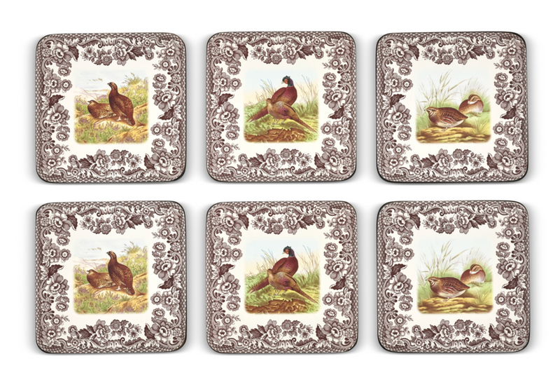 Woodland Pheasant & Quail coasters Spode design