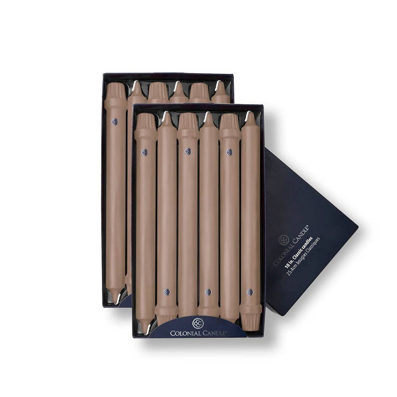 Mocha Taper Candles – Set of Two -  Colonial Candle