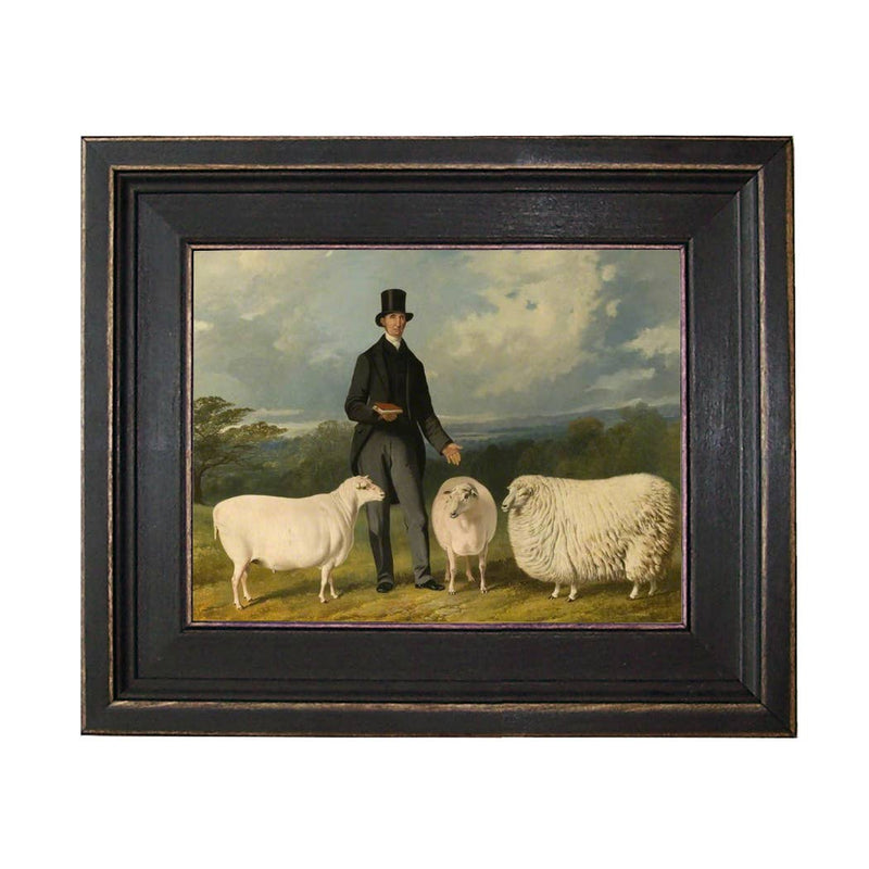 Three Sheep Vintage Painting Print on Canvas
