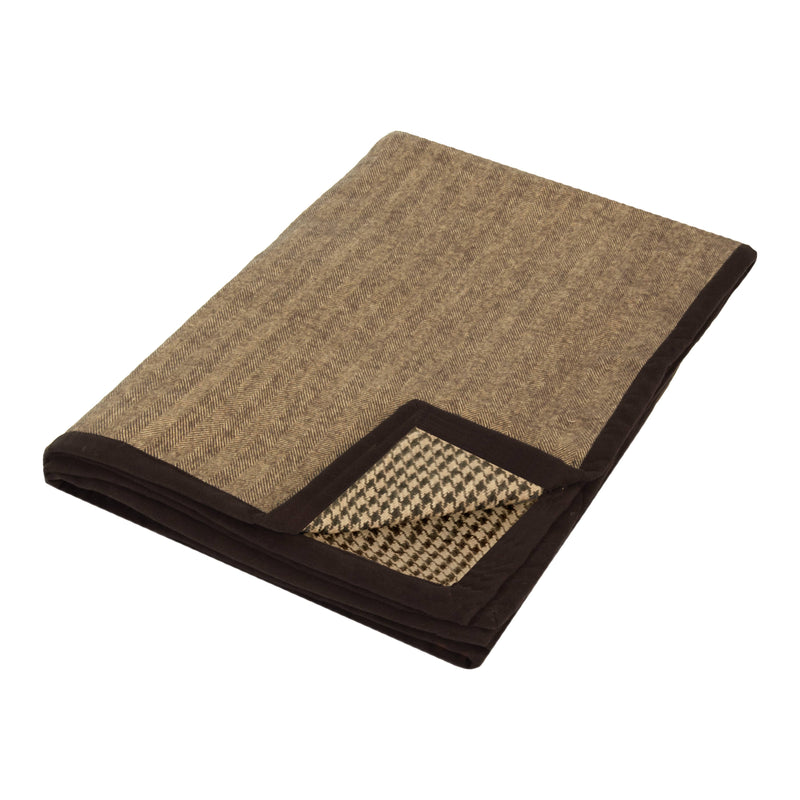 European Highland 50x70 Reversible Throw Blanket Tan Black