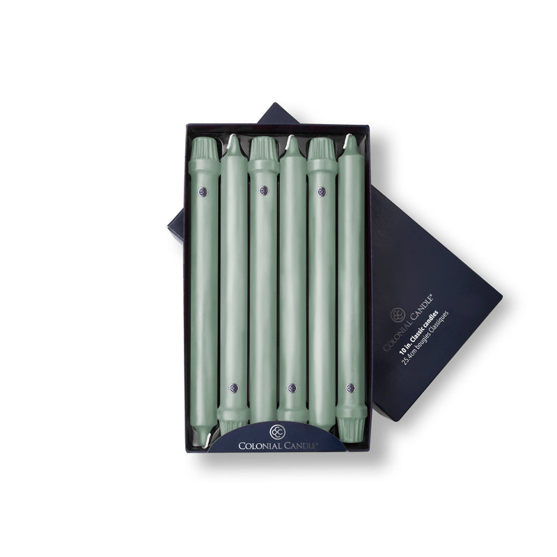 Colonial Candle Colonial Green Taper Candles – 10" Set of Two
