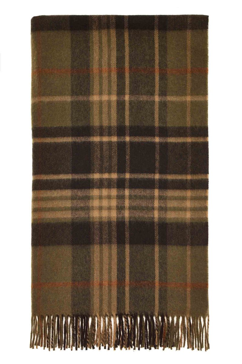 Estate Plaid-Olive - Merino Lambswool Throw