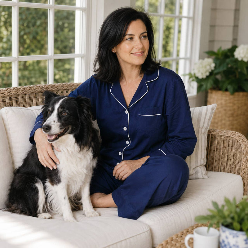 Cooper Navy Long Sleeve Pajamas: