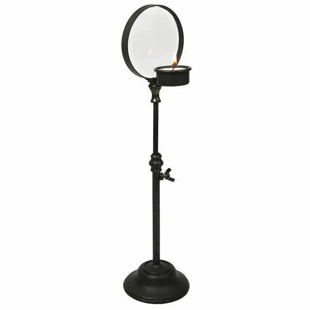 Iron Tealight Candle Holder with Magnifying Glass