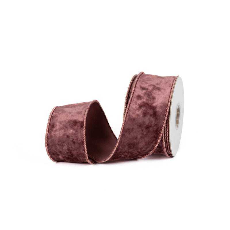 Plum Raisin Velvet Wired Ribbon